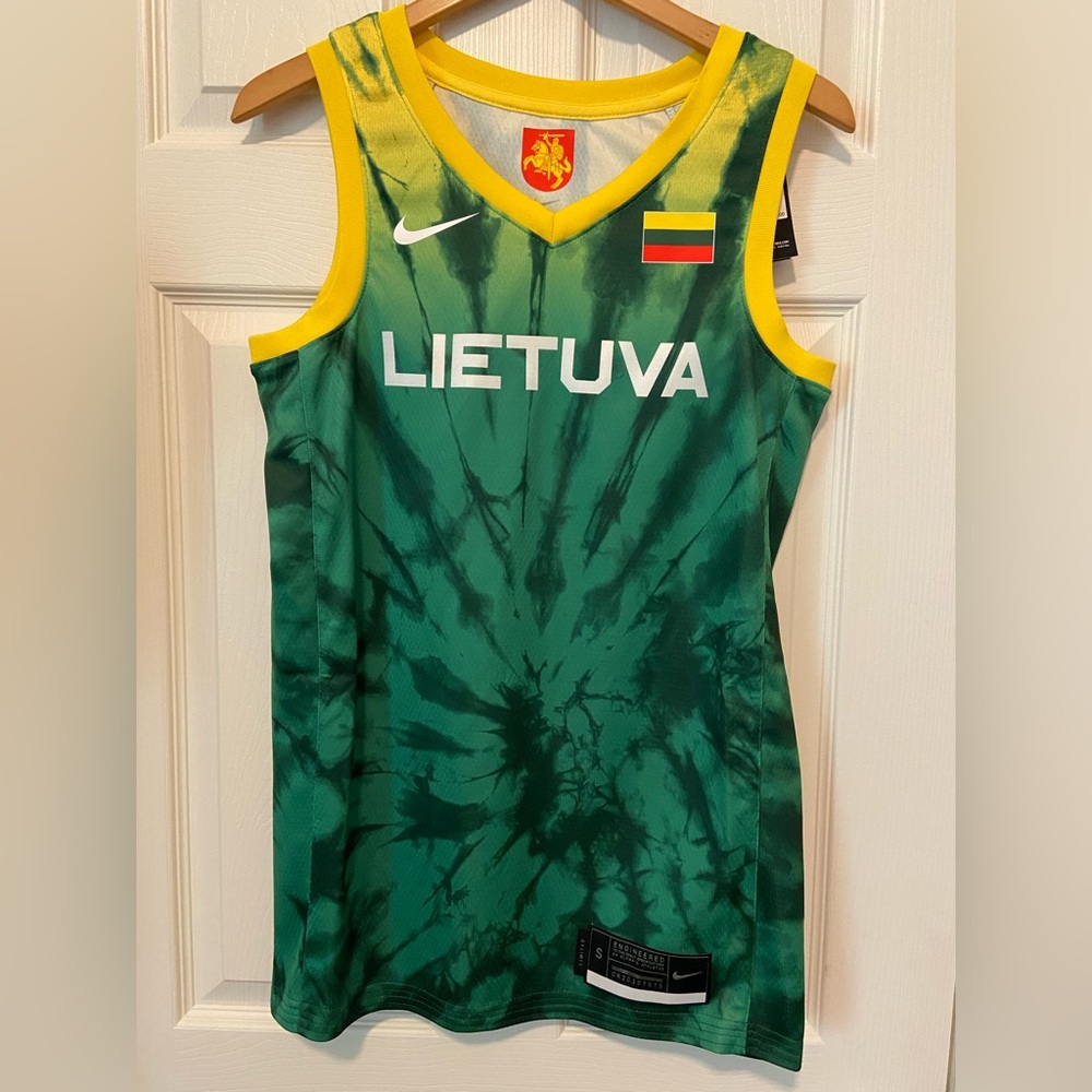 Nike Men's Lithuania Limited Jersey Road CQ0088-341 Green/Yellow SZ S New
